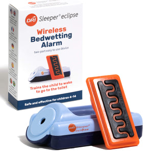 DRI Sleeper Eclipse Wireless Bedwetting Alarm. Safe and effective for children 4 to 14 years old. Trains the child to wake to go to the toilet.
